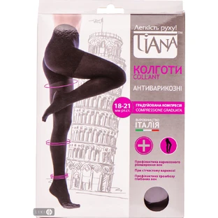 Колготы антиварикоз. 18-21мм рт ст 140 den р.6 черн. TIANA 810 БНДС 