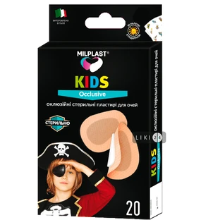 Набір пластирів оклюзійних Milplast KIDS Occlusive для очей 6см х 5см стерильні дитячі, 20 шт