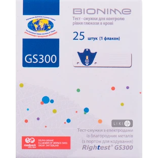 Тест полоски Rightest GS 300 №25 