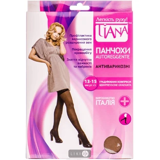 Чулки Tiana 835 антиварикозные 70 Den, 13-15 мм рт. ст., размер 3, бежевый