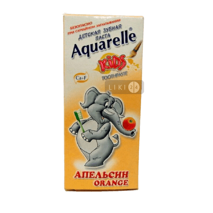 Зубная паста Aquarelle Kids детская Апельсин, 50 мл: цены и характеристики