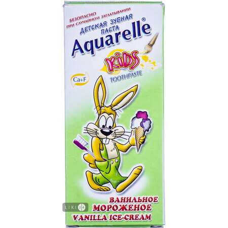 Зубна паста Aquarelle Kids Ванільне морозиво, 50 мл