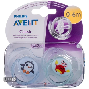 Пустышка Philips Avent Classic для мальчиков 0-6 мес 2 шт SCF169/35