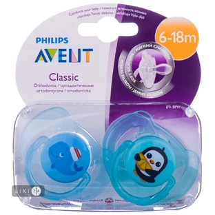 Пустышка Philips Avent Classic для мальчиков 6-18 мес 2 шт SCF169/37