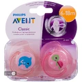 Пустушка Philips Avent Classic Дельфін+Черепашка силіконова ортодонтична 6-18 міс 2 шт SCF169/38
