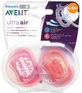 Пустушка Philips Avent Ultra Air для дівчаток з декором 6-18 міс 2 шт SCF343/22