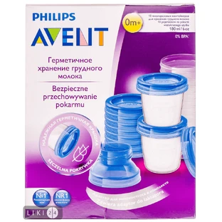 Контейнери Philips Avent SCF618/10 для зберігання молока 180 мл, №10