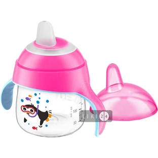 Чашка-непроливайка Philips AVENT з м'яким носиком і ручками для дівчаток 200 мл 6 міс + SCF751/07