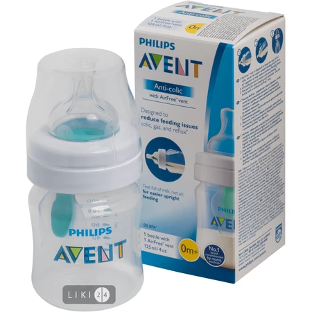Пляшка для годування Philips Avent Anti-сolic з клапаном AirFree 125 мл SCF810/14: ціни та характеристики