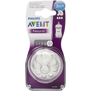 Силіконова соска Philips Avent Natural 3+ міс 2 шт
