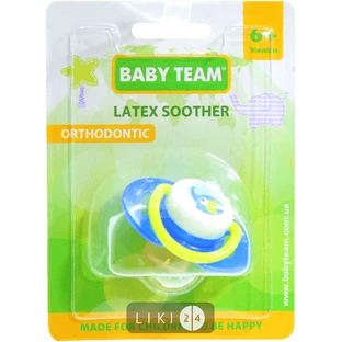 Пустушка латексна Baby Team ортодонтическая 6 м+ 1 шт 3202