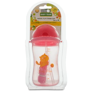 Поїльник Baby Team із силіконовою трубочкою 380 мл 5010