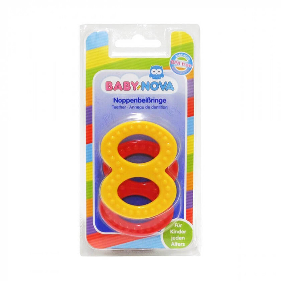 Зубное кольцо Baby-Nova твердое рельефное, 2 шт: цены и характеристики