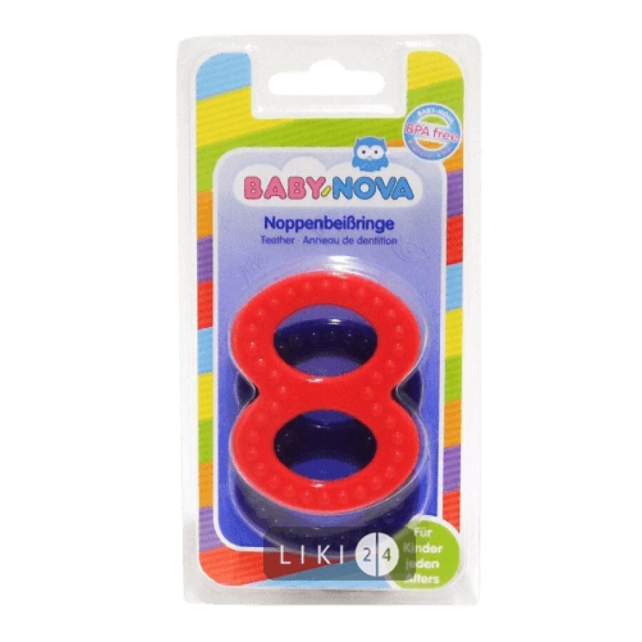 Зубное кольцо Baby-Nova твердое рельефное, 2 шт: цены и характеристики