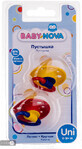 Пустышка латексная Baby-Nova круглая трехцветная в ассортименте размер универсальный 0-24 месяца 2 шт