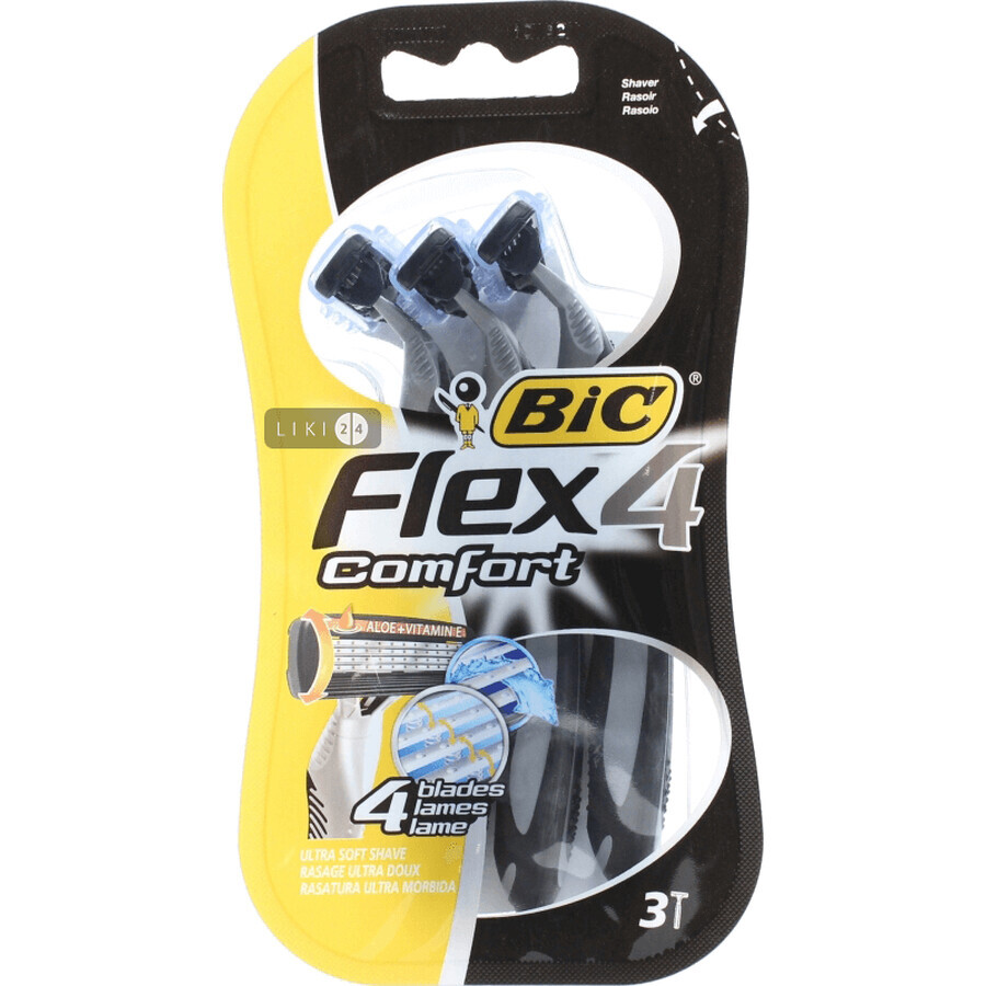 Набор бритв без сменных картриджей BIC Flex 4 Comfort 3 шт: цены и характеристики