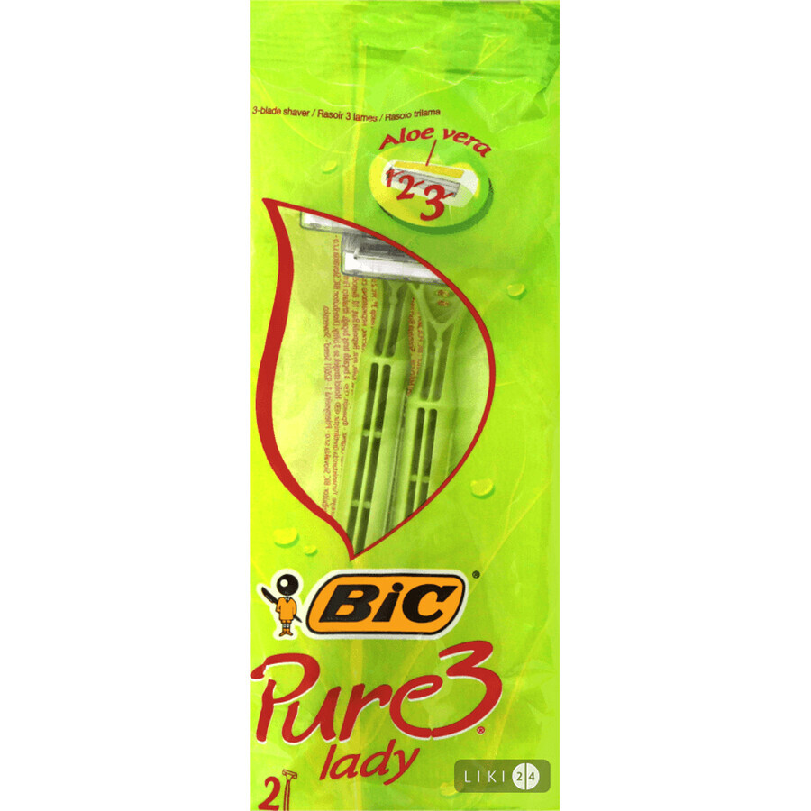 Набір бритв без змінних катриджів BIC Pure 3 Lady 2 шт: ціни та характеристики