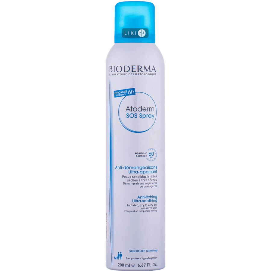 Спрей BIODERMA Atoderm SOS Spray Anti-itching Ultra-soothing 200 мл: ціни та характеристики