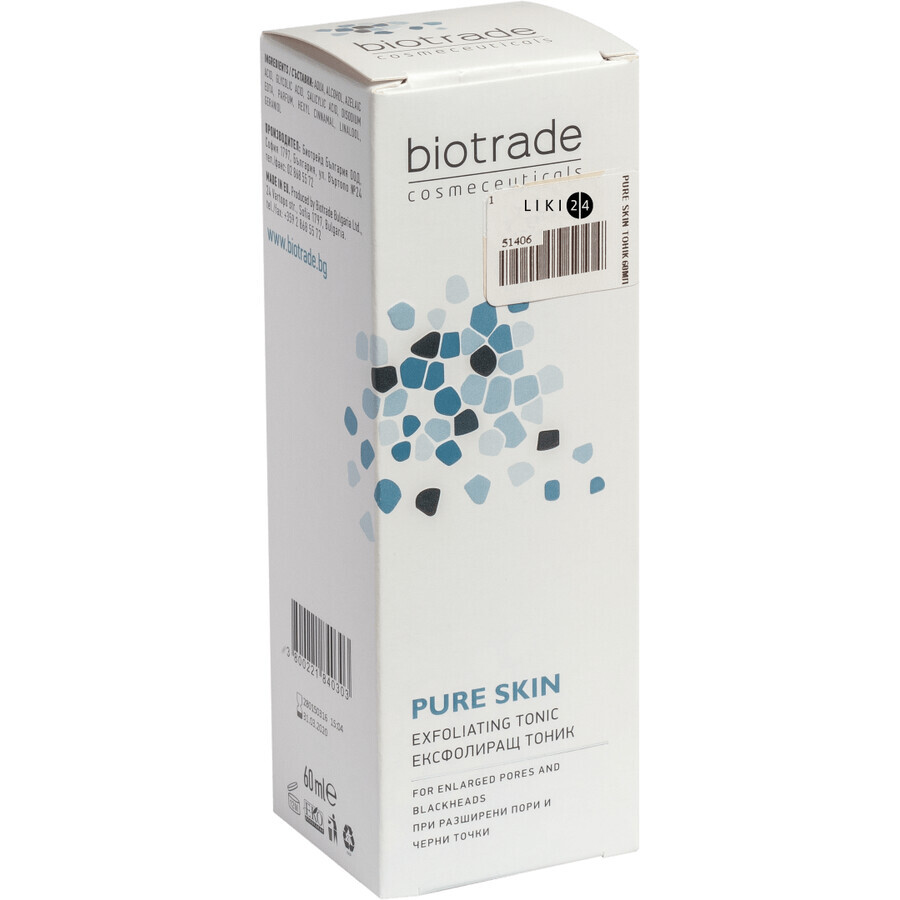 Тоник отшелушивающий Biotrade PURE SKIN Пилинг эффект с комбинацией азелаиновой, гликоловой и салициловой кислот 60 мл: цены и характеристики