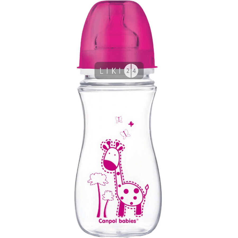 Пляшка Canpol Babies Easystart Кольорові звірята з широким отвором антиколькова 300 мл 35/204: ціни та характеристики