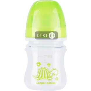 Пляшка з широким отвором 35/205 антиколькова Canpol Babies Easystart Кольорові звірята 120 мл