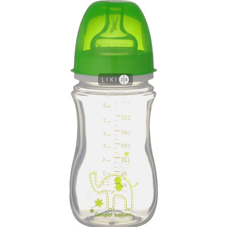 Бутылка Canpol Babies Easystart Цветные зверьки с широким отверстием антиколиковая 240 мл 35/206