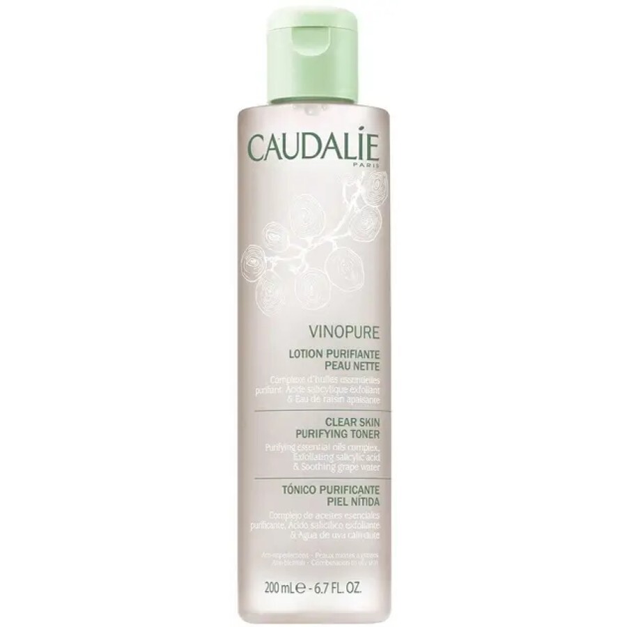 Тоник очищающий Caudalie Vinopure Clear Skin Purifying Toner для проблемной кожи 200 мл: цены и характеристики