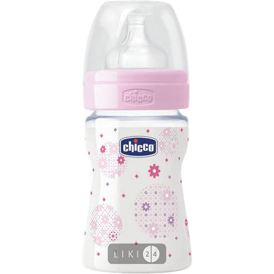 Пляшка для годування Chicco Well-Being пластикова з силіконовою соскою 0+ 150 мл: ціни та характеристики