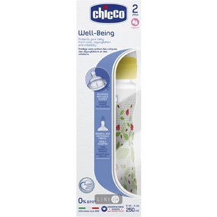 Пляшка для годування Chicco Well-Being пластикова з сіліконовою соскою 2м+ 250 мл