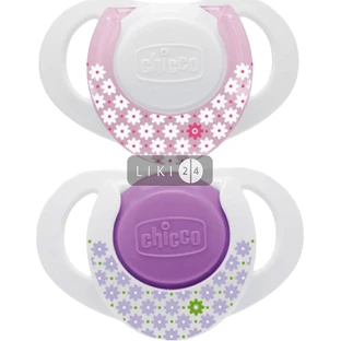 CHICCO Пустушка латекс. Physio Compact 6-12 міс. рожева 2шт 74822.11 