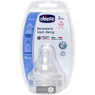 CHICCO Соска Well-Being силик.физиолог.смен.поток от 2мес. 2шт 20833.20 