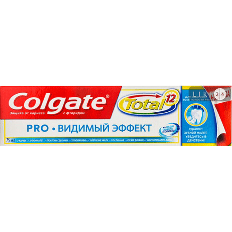 Комплексна зубна паста Colgate Total 12 Професійна Видимий ефект Антибактеріальна 75 мл: ціни та характеристики