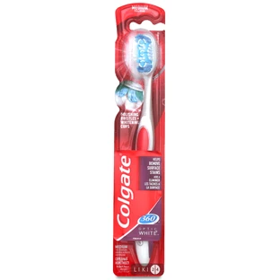 Зубна щітка Colgate 360 ° Optic White відбілююча середньої жорсткості