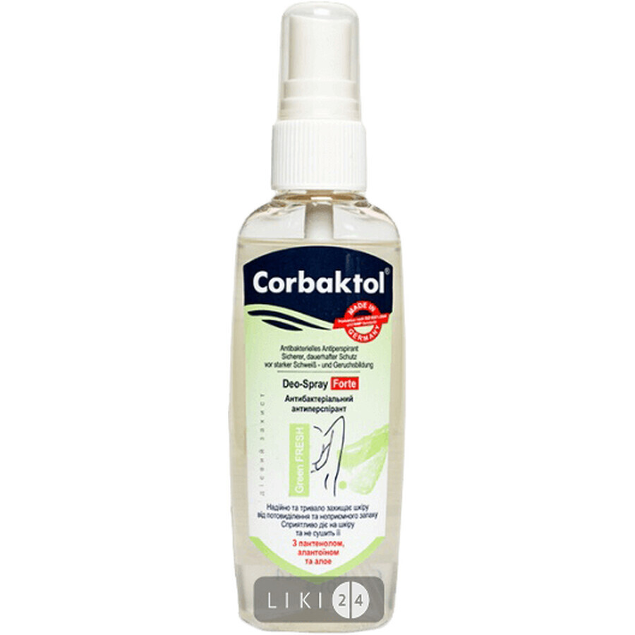 Дезодорант-антиперспірант Corbaktol Green Fresh Deo-Spray антибактеріальний 80 мл: ціни та характеристики