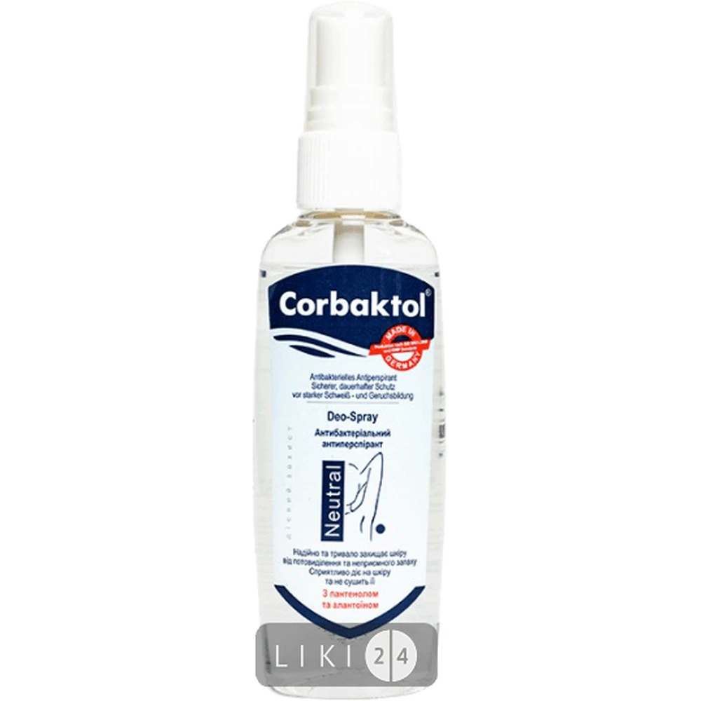 Дезодорант-антиперспірант Corbaktol Neutral Fresh Deo-Spray антибактеріальний 80 мл: ціни та характеристики