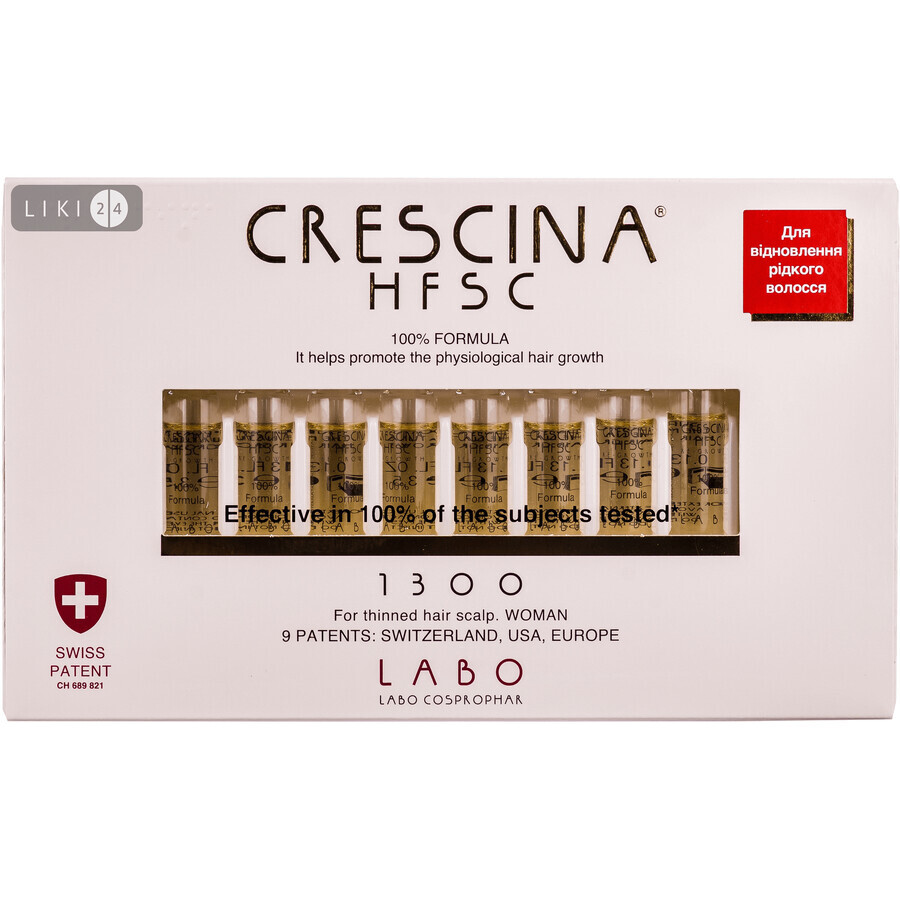 CRESCINA HFSC 1300 Засіб д / відн. росту волосся д / жін. фл. 3,5мл №1 (10) : ціни та характеристики