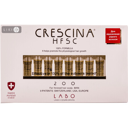 CRESCINA HFSC 200 Засіб д / відн. росту волосся д / чол. фл. 3,5мл №1 (10) 