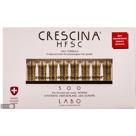 CRESCINA HFSC 500 Засіб д / відн. росту волосся д / жін. фл. 3,5мл №1 (20) 