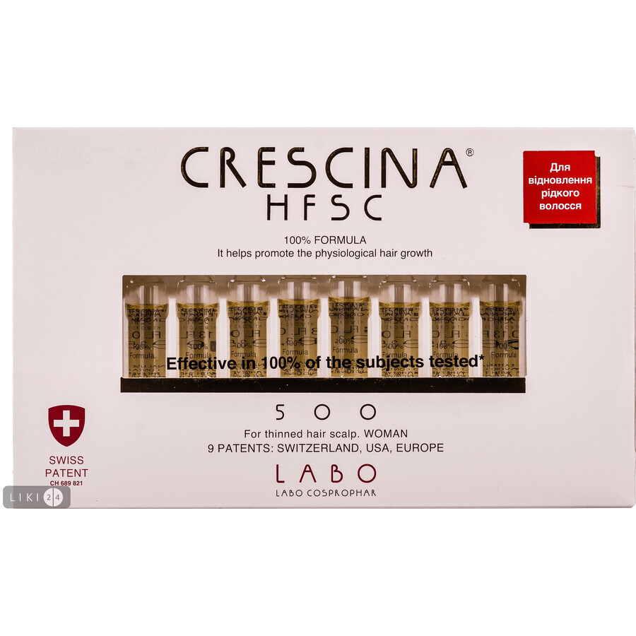 CRESCINA HFSC 500 Засіб д / відн. росту волосся д / жін. фл. 3,5мл №1 (20) : ціни та характеристики