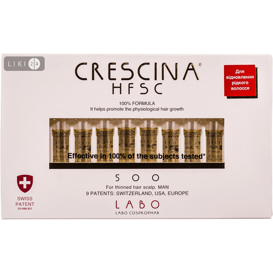 CRESCINA HFSC 500 Средство д/восст. роста волос д/муж. фл. 3,5мл №1(10) : цены и характеристики