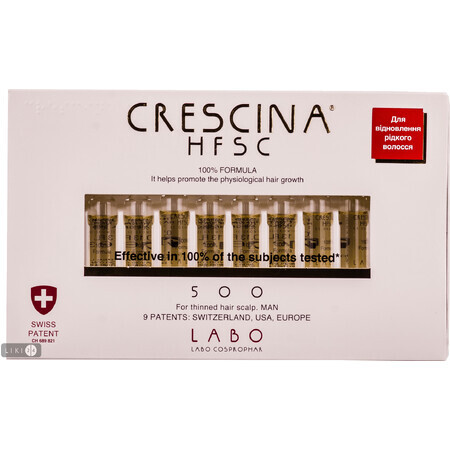 CRESCINA HFSC 500 Засіб д / відн. росту волосся д / чол. фл. 3,5мл №1 (20) 
