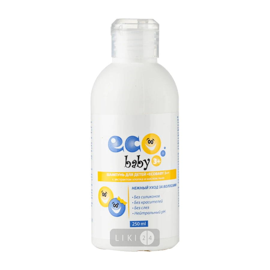 Шампунь Eco Baby 3+ для дітей з екстрактом бавовни і маслом льону, 250 мл: ціни та характеристики