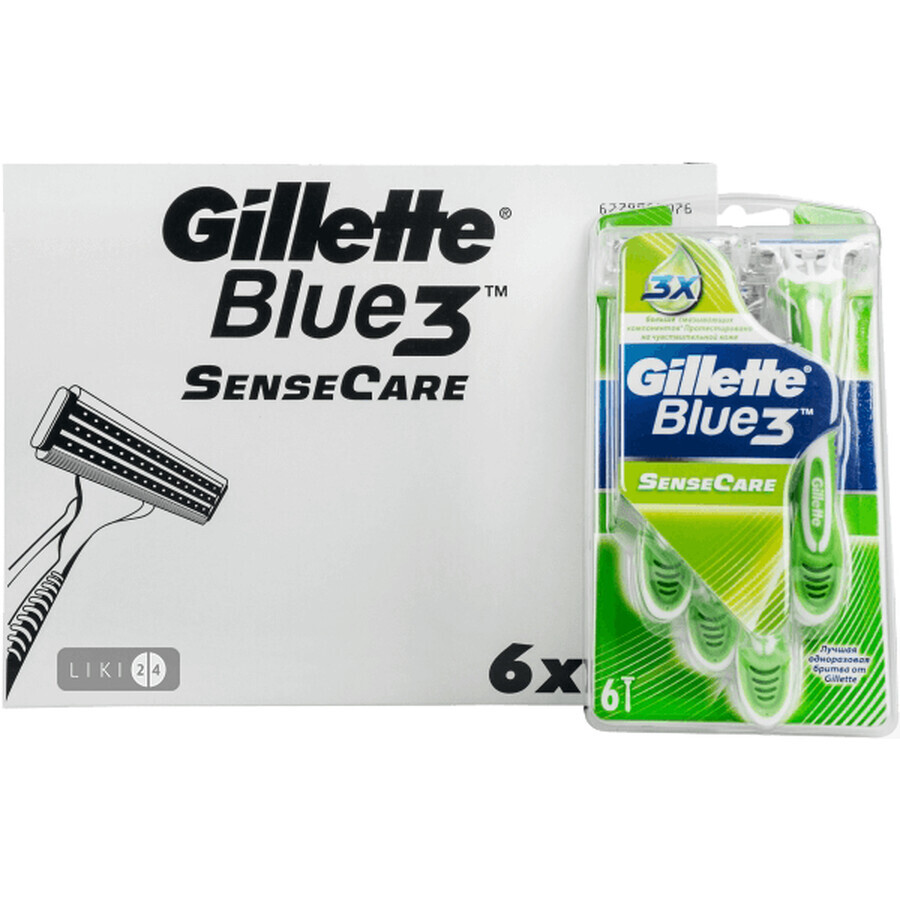 Бритви одноразові Gillette Blue 3 SenseCare 6 шт: ціни та характеристики