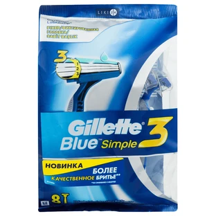 Одноразові станки для гоління Gillette Blue 3 чоловічі 8 шт