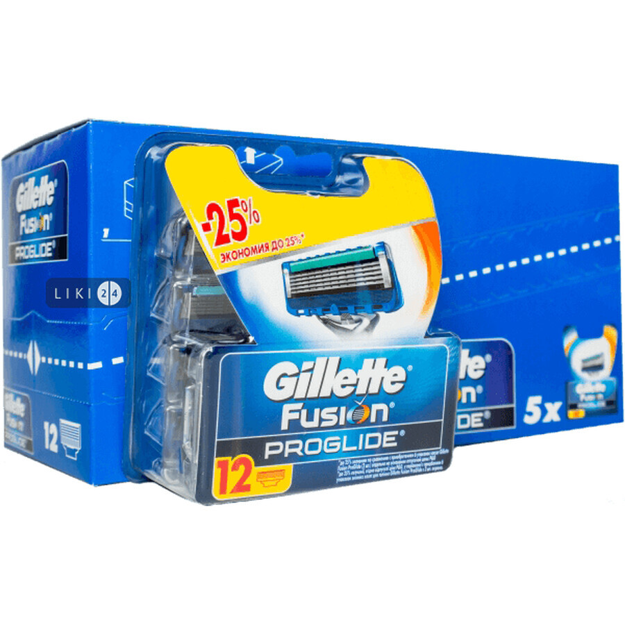 Сменные картриджи для бритья Gillette Fusion5 ProGlide мужские 12 шт: цены и характеристики