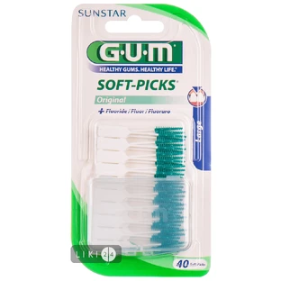 Набір міжзубних щіток GUM Soft Picks з фторидом великі, 40 шт