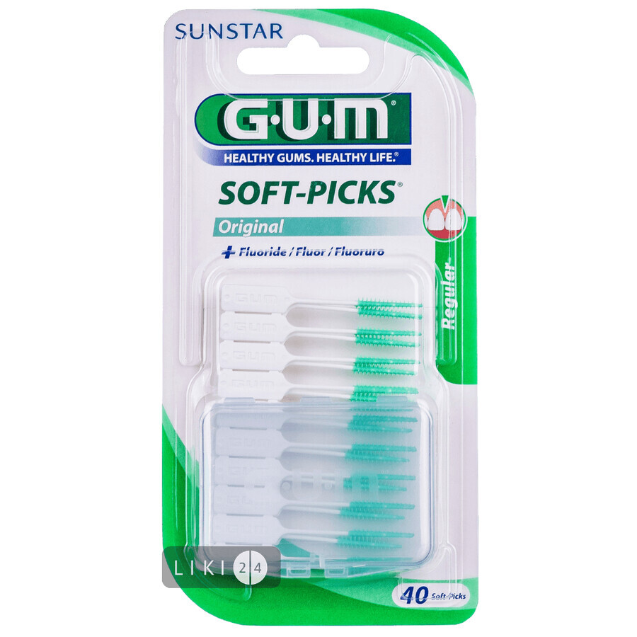 Набор межзубных щеток GUM Soft-Picks с фторидом 0.9-1 мм 40 шт: цены и характеристики