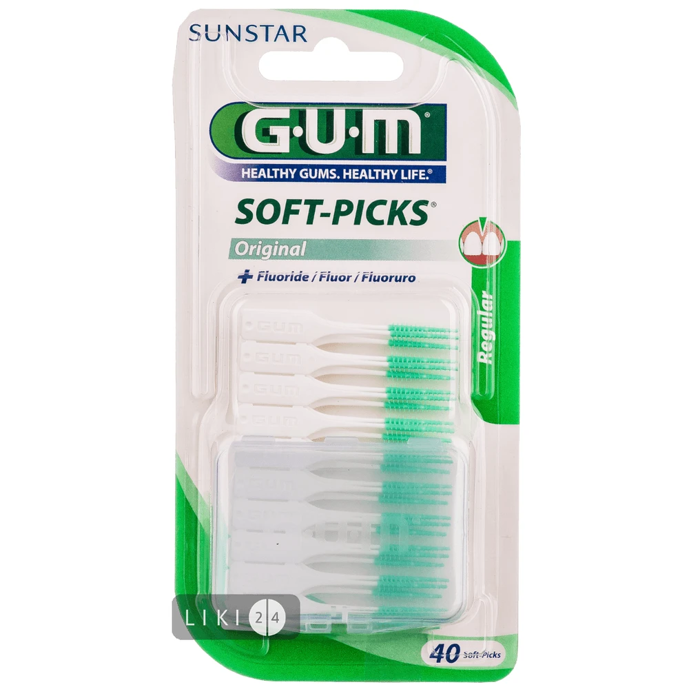 Набір міжзубних щіток GUM Soft-Picks з фторидом 0.9-1 мм 40 шт: ціни та характеристики