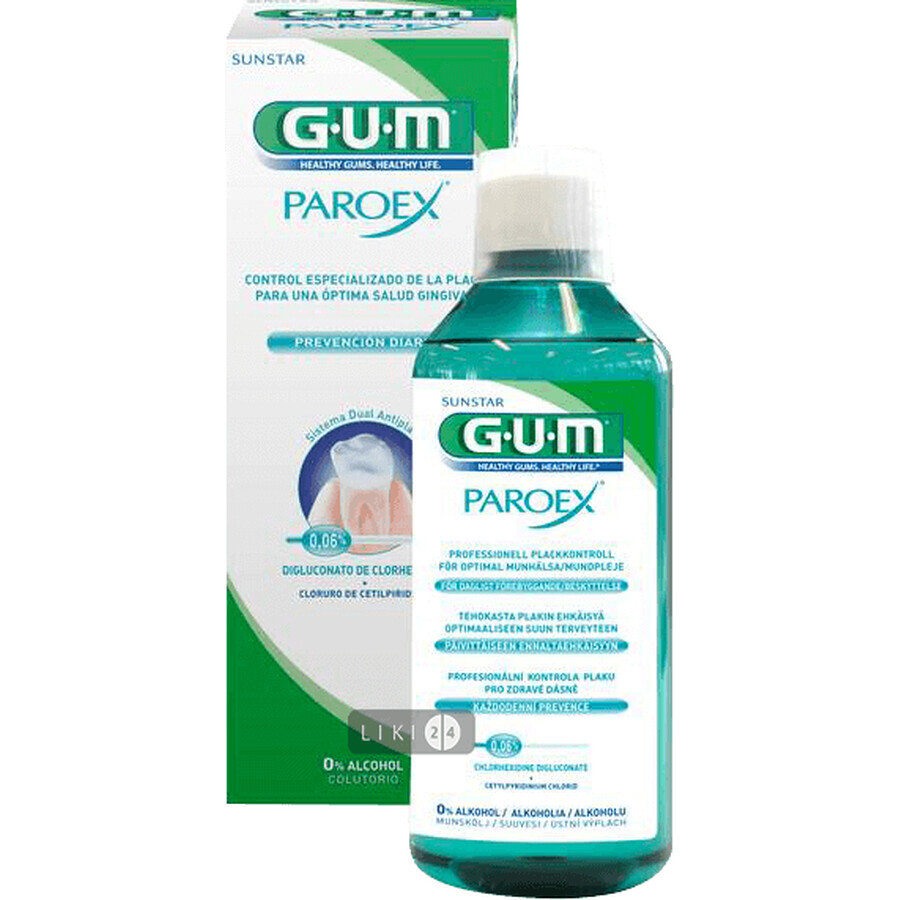 Ополаскиватель для полости рта GUM Paroex 0,06% хлоргексид.+СРС 500 мл : цены и характеристики