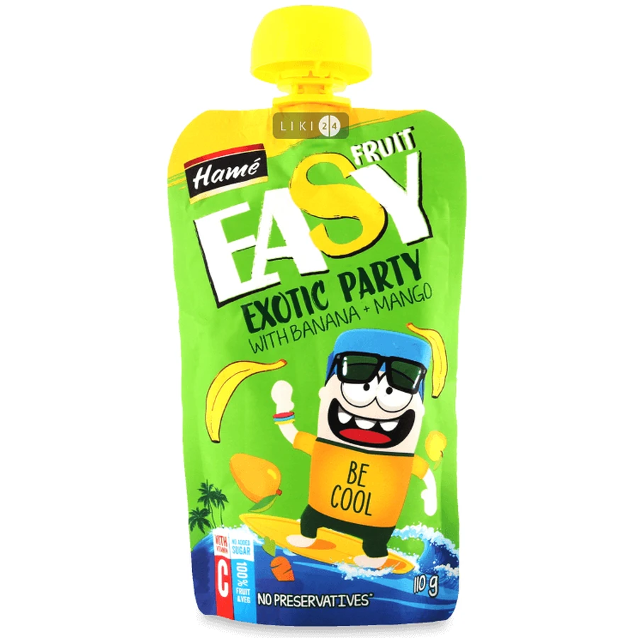 HAME Пюре фруктове EasyFruit Яблуко з бананом / манго / морквою 110г : ціни та характеристики